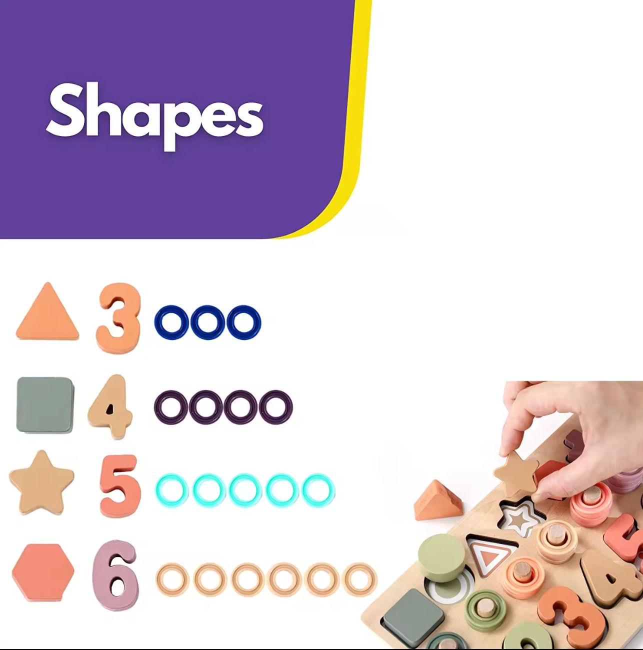 Shapes and Numbers Sorting Math Puzzle Toy